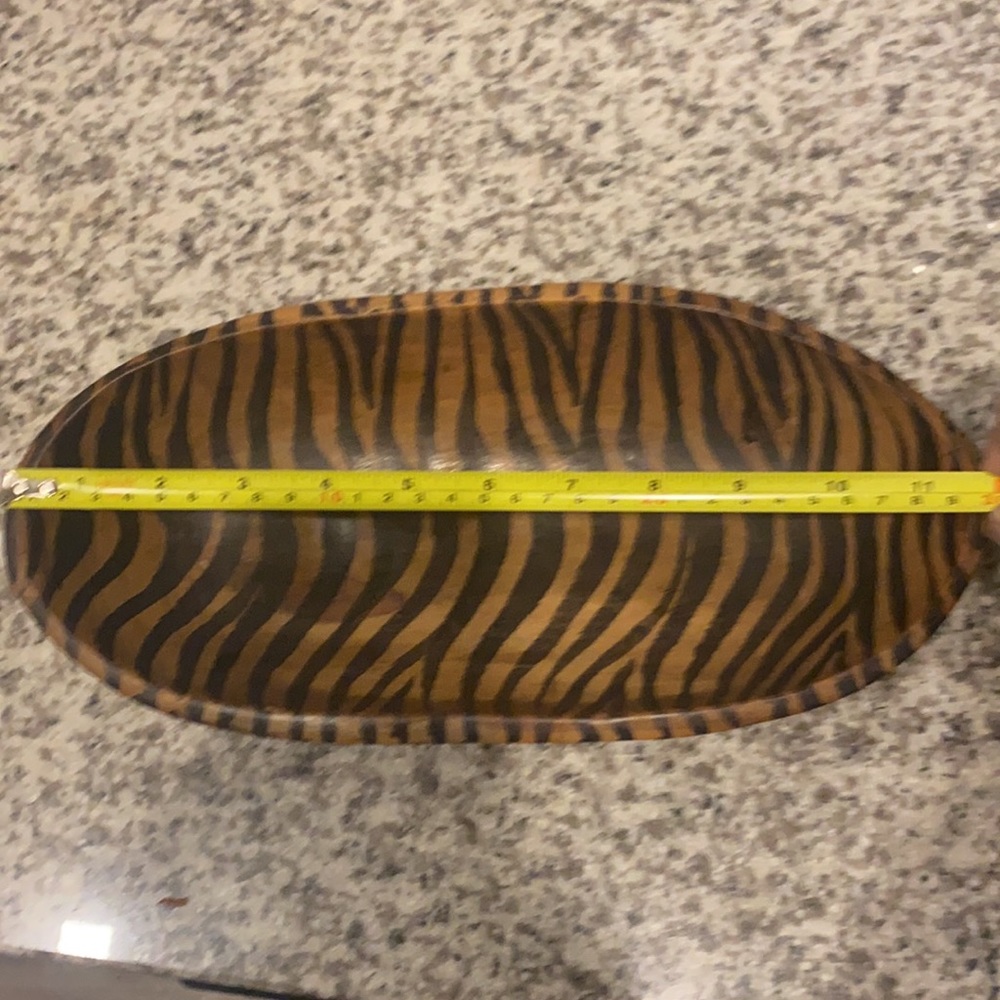 Decorative Zebra-Stripe Accent Tray - Brown & Black - Picture 8 of 11